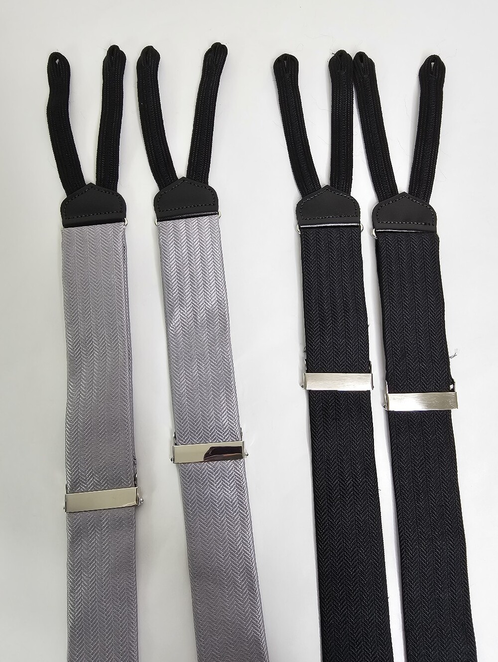 Trafalgar Suspender Bundle Set Of 2 Black & Gray Herringbone - Picture 6 of 9